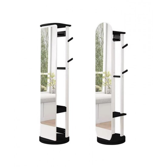 Full body mirror, floor mirror, rotating mirror for living room bedroom with multi-function hanger