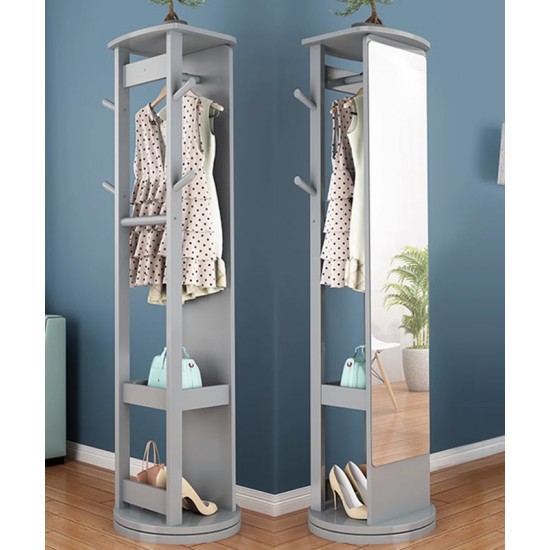Full body mirror, floor mirror, rotating mirror for living room bedroom with multi-function hanger