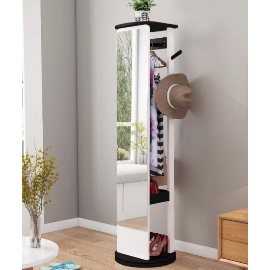 Full body mirror, floor mirror, rotating mirror for living room bedroom with multi-function hanger
