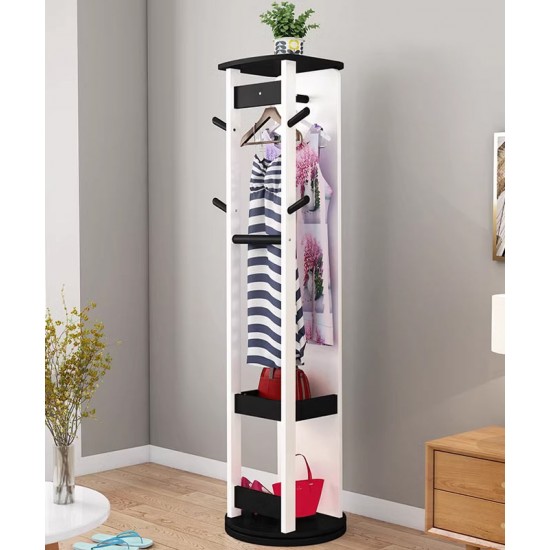 Full body mirror, floor mirror, rotating mirror for living room bedroom with multi-function hanger