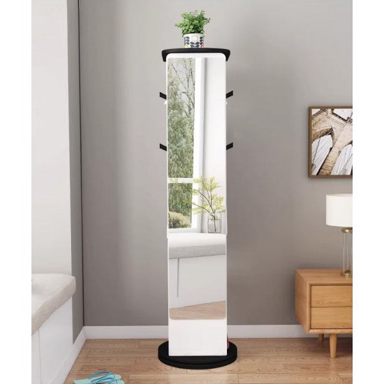 Full body mirror, floor mirror, rotating mirror for living room bedroom with multi-function hanger