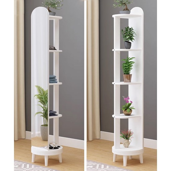 Full body mirror, floor mirror, rotating mirror for living room bedroom with multi-function hanger