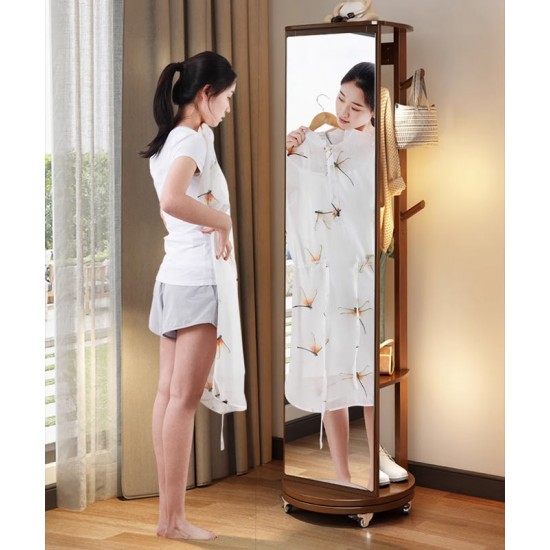 Full body mirror, floor mirror, rotating mirror for living room bedroom with multi-function hanger