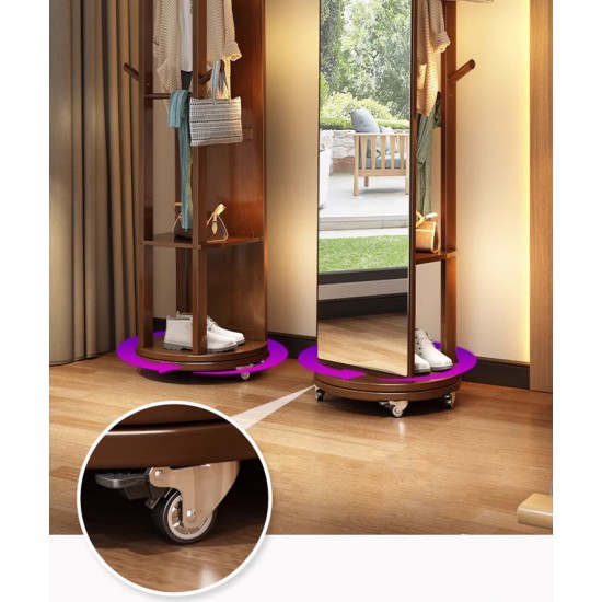 Full body mirror, floor mirror, rotating mirror for living room bedroom with multi-function hanger