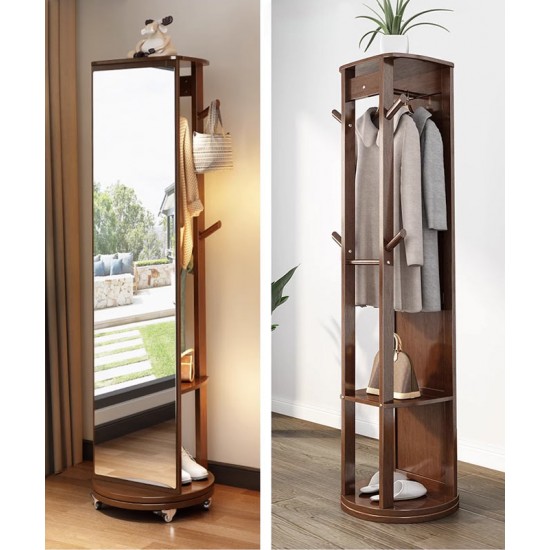 Full body mirror, floor mirror, rotating mirror for living room bedroom with multi-function hanger