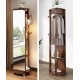 Full body mirror, floor mirror, rotating mirror for living room bedroom with multi-function hanger