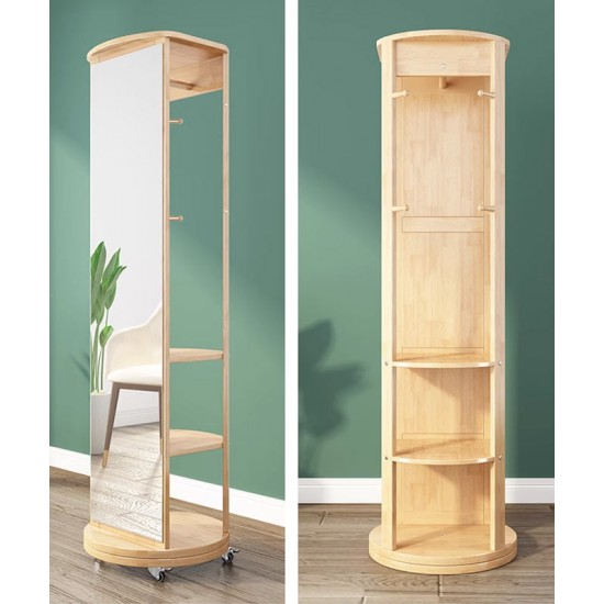 Full body mirror, floor mirror, rotating mirror for living room bedroom with multi-function hanger