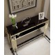 Post-modern luxury entrance porch table, stainless steel porch table, decoration strip case marble porch table