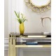 Post-modern luxury entrance porch table, stainless steel porch table, decoration strip case marble porch table