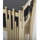 Post-modern luxury entrance porch table, stainless steel porch table, decoration strip case marble porch table