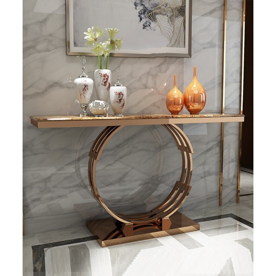 Light luxury stainless steel porch table, marble porch table, entrance, hallway wall side tables, long narrow porch table