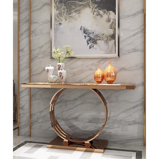 Light luxury stainless steel porch table, marble porch table, entrance, hallway wall side tables, long narrow porch table