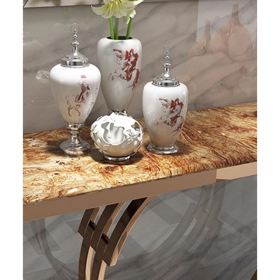 Light luxury stainless steel porch table, marble porch table, entrance, hallway wall side tables, long narrow porch table