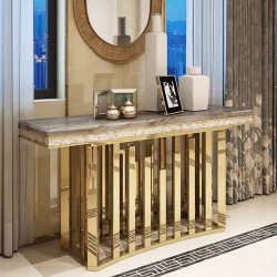 Postmodern luxury balcony table, marble balcony table, simple creative table for hallway against the wall