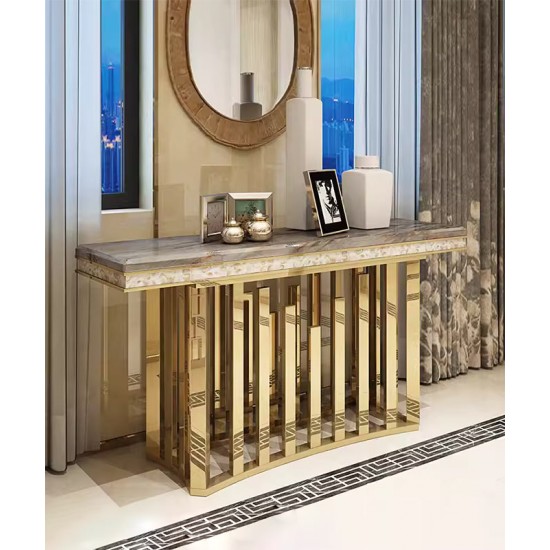 Postmodern luxury balcony table, marble balcony table, simple creative table for hallway against the wall