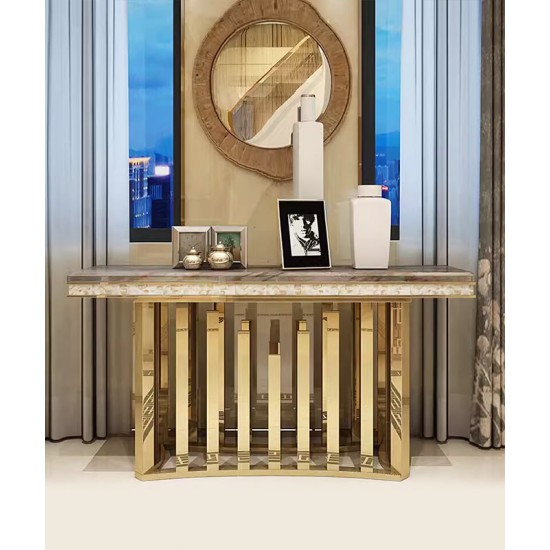 Postmodern luxury balcony table, marble balcony table, simple creative table for hallway against the wall