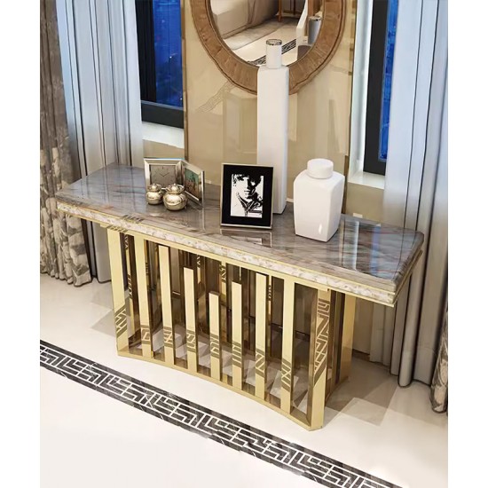 Postmodern luxury balcony table, marble balcony table, simple creative table for hallway against the wall