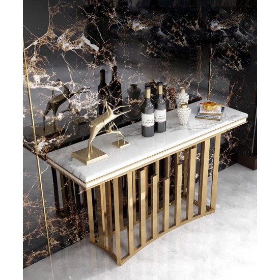 Postmodern luxury balcony table, marble balcony table, simple creative table for hallway against the wall