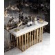 Postmodern luxury balcony table, marble balcony table, simple creative table for hallway against the wall