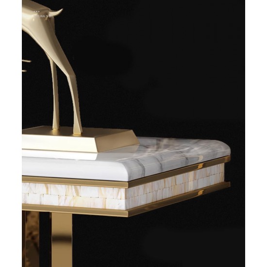 Postmodern luxury balcony table, marble balcony table, simple creative table for hallway against the wall