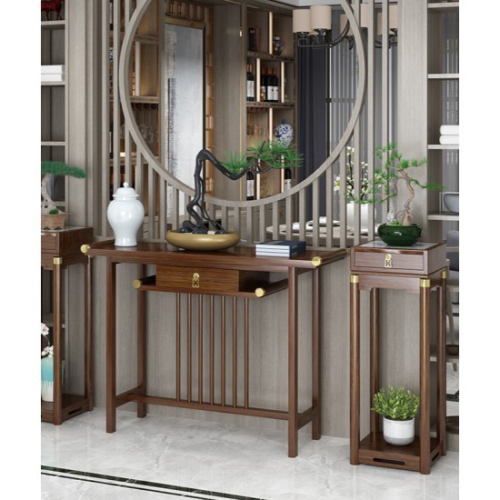Chinese style solid wood table for hallway, solid wood porch table foyer entry home against the wall