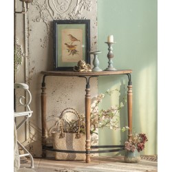 Decorative hallway table made of solid wood in a retro nostalgic style, American-style wrought iron porch table partition cabinet, decorative table