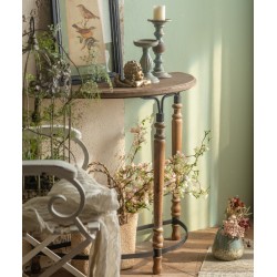 Decorative hallway table made of solid wood in a retro nostalgic style, American-style wrought iron porch table partition cabinet, decorative table