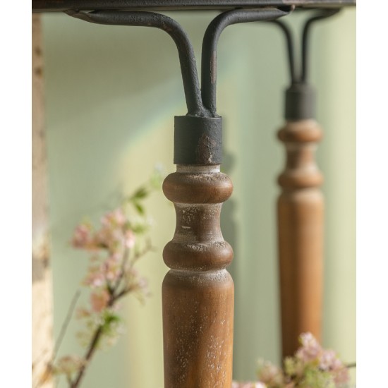 Decorative hallway table made of solid wood in a retro nostalgic style, American-style wrought iron porch table partition cabinet, decorative table