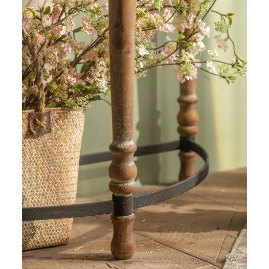 Decorative hallway table made of solid wood in a retro nostalgic style, American-style wrought iron porch table partition cabinet, decorative table