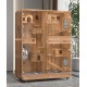 Large deluxe solid wood animal cage Tempered glass panorama pet room luxury pet cabinet