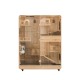Large deluxe solid wood animal cage Tempered glass panorama pet room luxury pet cabinet