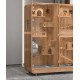 Large deluxe solid wood animal cage Tempered glass panorama pet room luxury pet cabinet