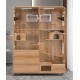 Large deluxe solid wood animal cage Tempered glass panorama pet room luxury pet cabinet