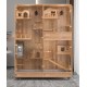 Large deluxe solid wood animal cage Tempered glass panorama pet room luxury pet cabinet
