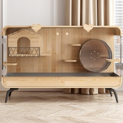 Luxury pet cage made of high quality material with the possibility of convenient feeding Cozy Pet cabinet with thickened tempered glass