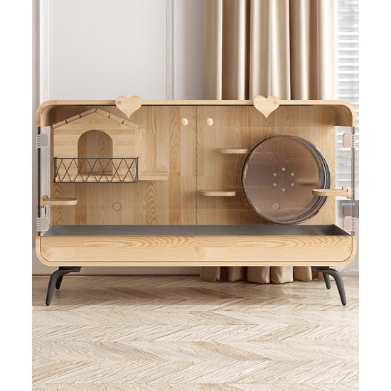 Luxury pet cage made of high quality material with the possibility of convenient feeding Cozy Pet cabinet with thickened tempered glass