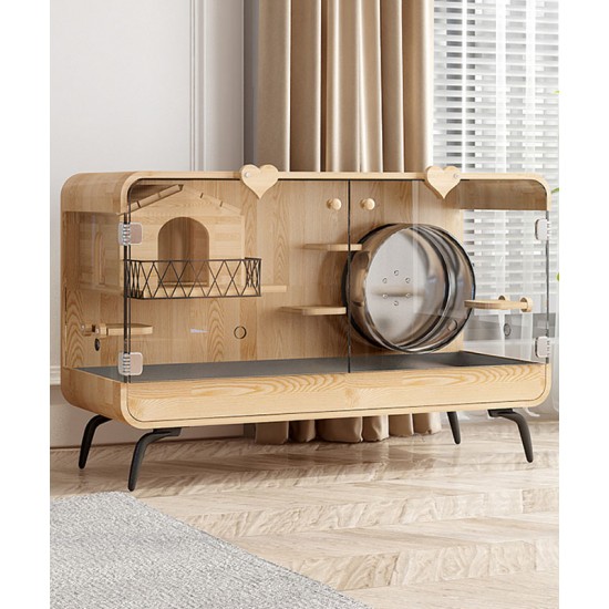 Luxury pet cage made of high quality material with the possibility of convenient feeding Cozy Pet cabinet with thickened tempered glass