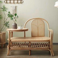 Scandinavian retro style rattan chair, chair for living room, balcony, simple small chair