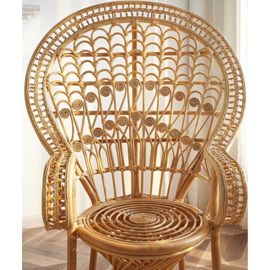 Creative rattan furniture peacock design chair, bedroom living room chair, Scandinavian chair