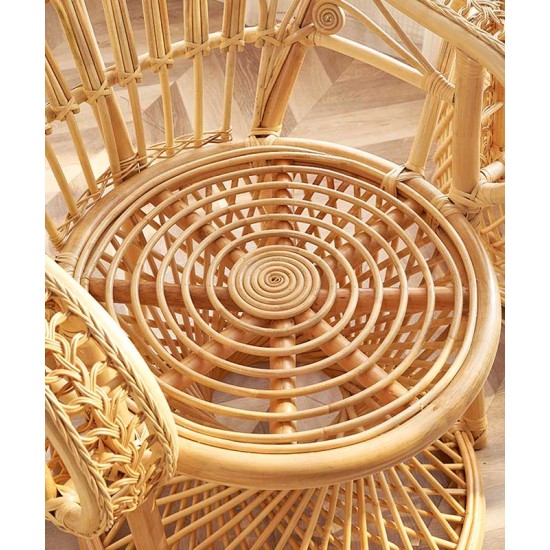 Creative rattan furniture peacock design chair, bedroom living room chair, Scandinavian chair