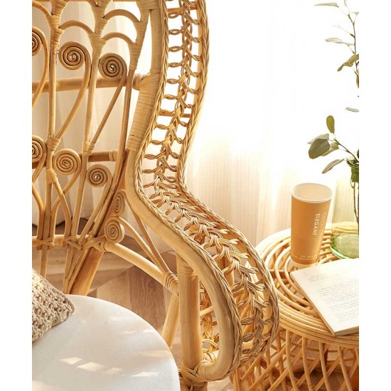 Creative rattan furniture peacock design chair, bedroom living room chair, Scandinavian chair