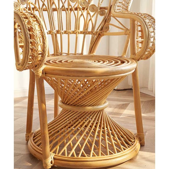 Creative rattan furniture peacock design chair, bedroom living room chair, Scandinavian chair