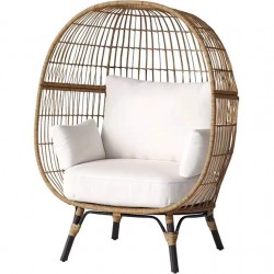 Table and chairs for relaxing on the balcony, rattan chair for relaxing in the outdoor garden, water and sun resistant