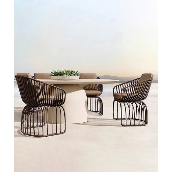 Creative rattan and aluminum chair, outdoor sofa garden furniture, sun and waterproof outdoor sofa
