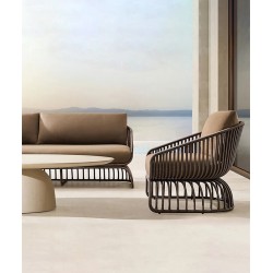 Creative rattan and aluminum chair, outdoor sofa garden furniture, sun and waterproof outdoor sofa