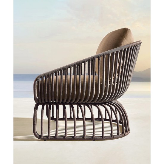 Creative rattan and aluminum chair, outdoor sofa garden furniture, sun and waterproof outdoor sofa