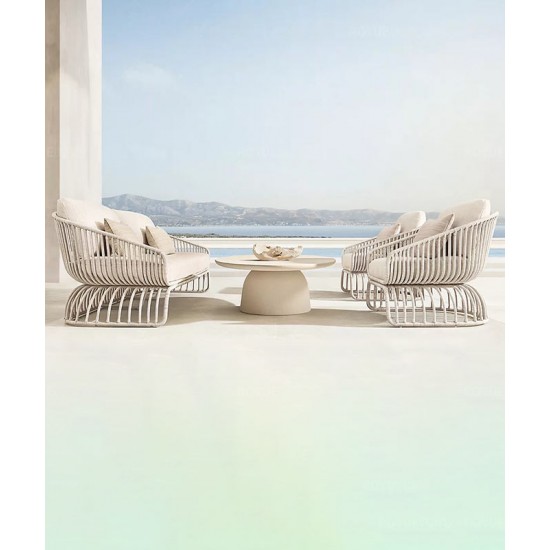Creative rattan and aluminum chair, outdoor sofa garden furniture, sun and waterproof outdoor sofa