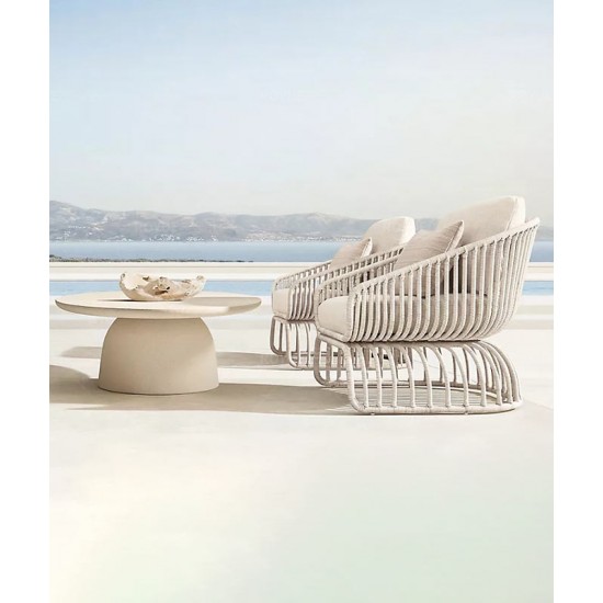Creative rattan and aluminum chair, outdoor sofa garden furniture, sun and waterproof outdoor sofa