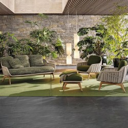 Waterproof and sunproof rattan chair, high-end solid wood furniture combination for garden yard