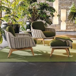Waterproof and sunproof rattan chair, high-end solid wood furniture combination for garden yard